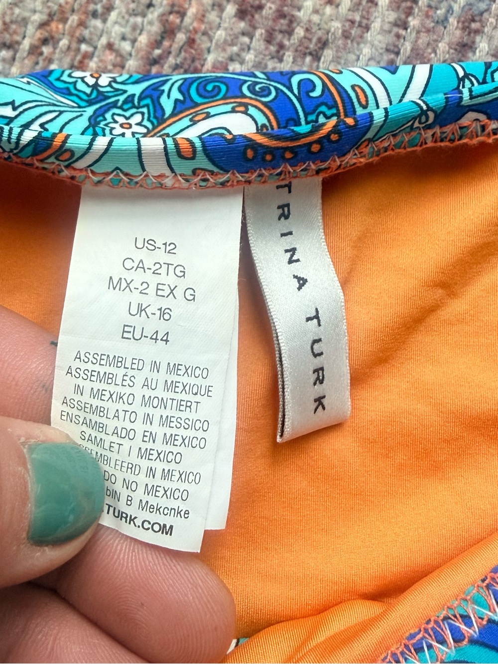 Trina Turk Provence Bikini Bottom Size 12 - Picture 3 of 4